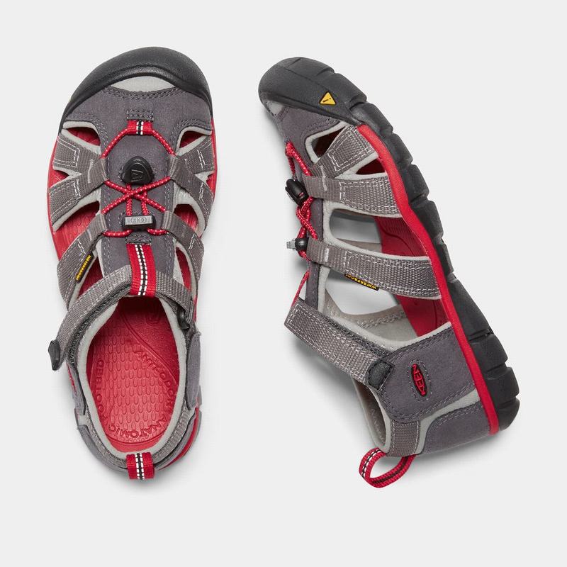 Sandalias Keen Seacamp II Cnx Para Niños Grises/Rojos - Sandalias Keen Mexico (807391-QAN)